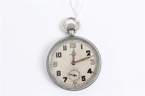 Lot 598 - British Military open faced pocket watch, by...