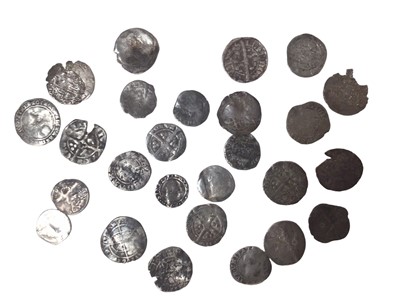 Lot 444 - G.B. - Mixed Medieval & Post Medieval silver hammered coinage, predominately Pennies x 28 (N.B. Mostly discernable, but with damage noted) (28 coins)