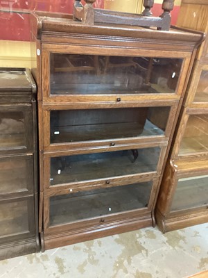 Lot 1205 - Early 20th century oak Globe Wernicke bookcase - 4 tier, 87cm wide, 34cm deep, 140.5cm high