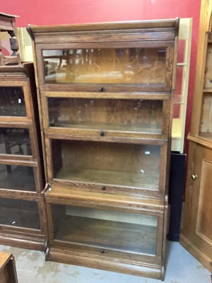 Lot 1206 - Early 20th century oak Globe Wernicke bookcase - 4 tier, 86cm wide, 41.5cm deep, 162.5cm high