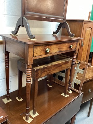 Lot 1212 - 19th century mahogany side table with single drawer on turned legs, 77cm wide, 43cm deep, 72cm high