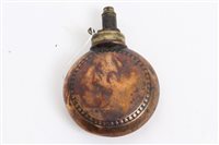 Lot 603 - 19th century copper and brass powder flask of...