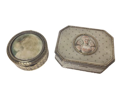 Lot 878 - 19th century French silver gilt circular box together with another