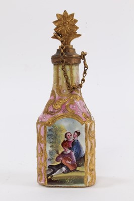 Lot 889 - 19th century French enamel scent bottle