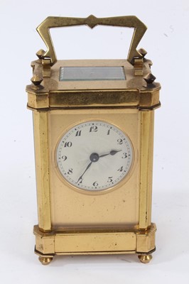 Lot 1077 - Early 20th century gilt brass cased carriage clock