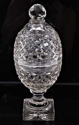 Lot 280 - 19th century cut glass urn and cover