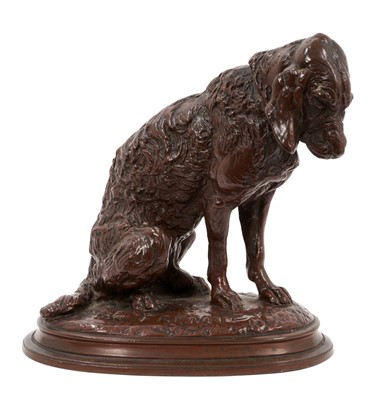 Lot 892 - Emmanuel Fremiet (1824-1910) bronze sculpture, 'Chien Assis', signed