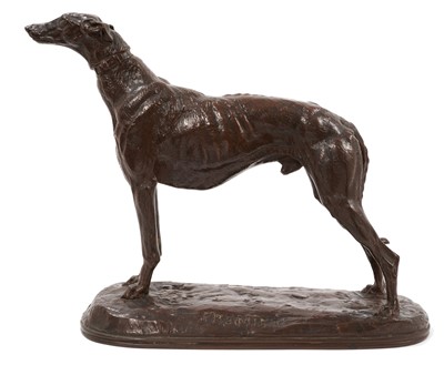 Lot 894 - Emmanuel Fremiet (1824-1910) bronze sculpture of a Greyhound, signed