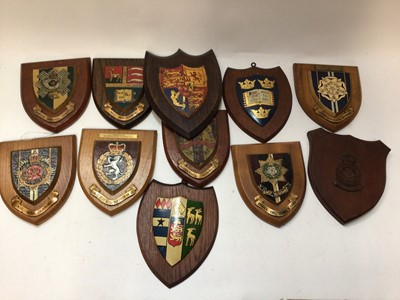 Lot 782 - Group of military plaques, including Duke of York's Own, Middlesex Regiment, 49th Infantry and others. (1 box)