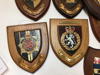 Lot 782 - Group of military plaques, including Duke of York's Own, Middlesex Regiment, 49th Infantry and others. (1 box)