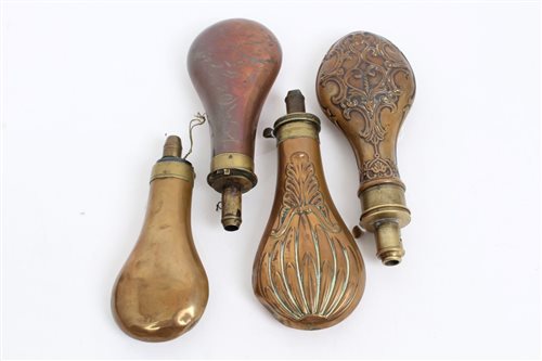 Lot 609 - Group of four 19th century copper and brass...
