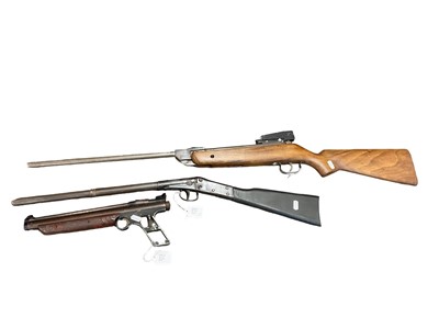 Lot 853 - Spanish NAC .22 air rifle, together with a Crosman .22 air pistol and a Milbroscout air rifle (3)