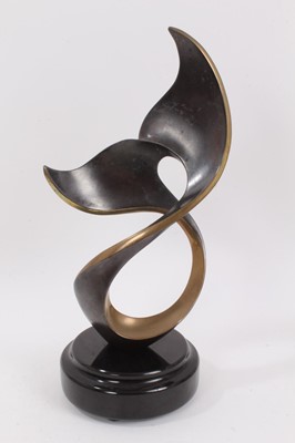 Lot 965 - Scott Hanson (contemporary American) bronze - ‘Free and easy’, signed, inscribed and dedicated to underside of base, on revolving marble plinth