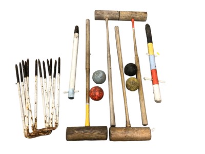 Lot 47 - Old English-made croquet set