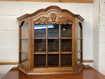 Lot 1243 - Good quality hanging wall cabinet with shelved interior enclosed by glazed door, 100cm wide, 80cm high