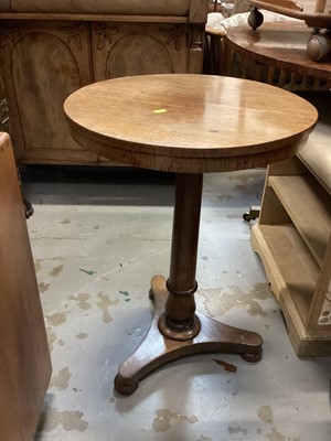 Lot 1251 - Victorian rosewood wine table with circular top in turned column and trefoil base, 49cm diameter, 70cm high