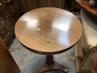 Lot 1251 - Victorian rosewood wine table with circular top in turned column and trefoil base, 49cm diameter, 70cm high