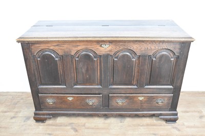 Lot 1478 - 18th century oak mule chest