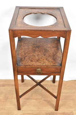 Lot 1416 - Rare George III fruitwood and burr elm washstand