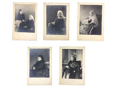 Lot 25 - H.M.Queen Victoria, five carte de visite sized portrait photographs of the Queen circa 1886-1890s including one with her daughter Empress Frederick of Prussia, Provenance: The Russell & Sons Court...