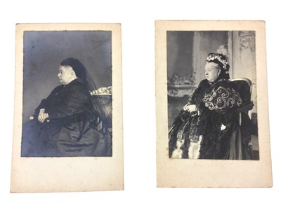 Lot 25 - H.M.Queen Victoria, five carte de visite sized portrait photographs of the Queen circa 1886-1890s including one with her daughter Empress Frederick of Prussia, Provenance: The Russell & Sons Court...