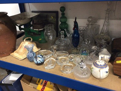 Lot 65 - Group of glassware, set of scales, ceramics, etc
