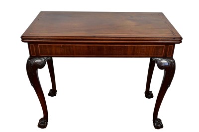 Lot 1137 - George III inlaid mahogany card table