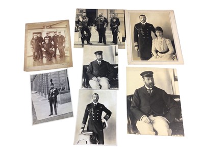 Lot 49 - H.R.H. Prince George Duke of York (later King George V) collection portrait photographs including photographs with his father King Edward VII (7)Provenance : the Russell & Sons Court photographers...