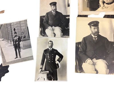 Lot 49 - H.R.H. Prince George Duke of York (later King George V) collection portrait photographs including photographs with his father King Edward VII (7)Provenance : the Russell & Sons Court photographers...