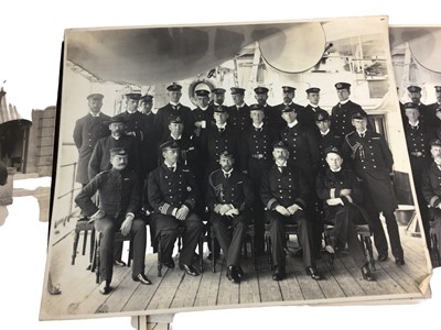 Lot 50 - H.R.H. Prince George Duke of York (later King George V), collection of portrait photographs and Naval groups (30plus) 
Provenance:the Russell & Sons Court photographers family archive