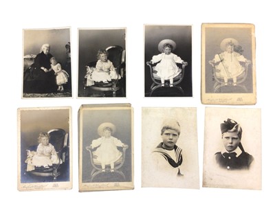 Lot 53 - H.R.H. Prince Edward Of York (later H.M. King Edward VIII and Duke of Windsor) fine portrait photograph of the infant Prince with his Great Grandmother Queen Victoria and seven others of him growi...