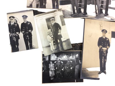 Lot 55 - H.R.H.Edward Prince of Wales (later H.M. King Edward VIII and Duke of Windsor) collection of portrait photograph of the Prince mostly in Naval uniform and groups (13) Provenance: the Russell & Son...