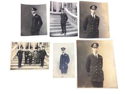 Lot 57 - H.R.H. Prince Albert Duke of York (later H.M.King George VI), six portrait photographs in naval uniform (6) Provenance: the Russell & Sons Court photographers family archive