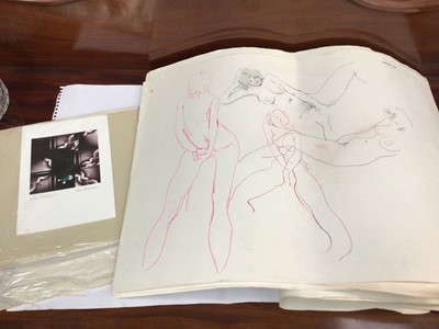 Lot 104 - Two folders of pictures and prints, including Peter Collins nudes