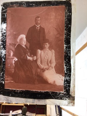 Lot 61 - Collection of Victorian and Edwardian glass negatives of Royal subjects taken by Russell & Sons the Court photographers including Albert Edward Prince of Wales during his honeymoon at Osborne, Pri...