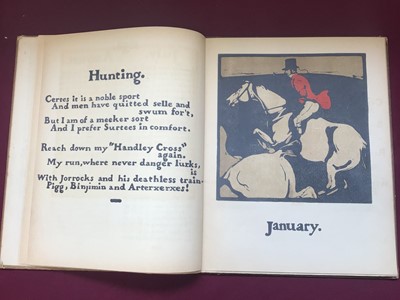Lot 425 - An Almanac of Twelve Sports by William Nicholson with words by Rudyard Kipling, published by William Heinemann, London 1898, comprising of twelve lithograph prints with verse