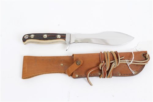 Lot 718 - German hunting knife with Solingen blade, stag...
