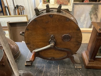 Lot 174 - Early 20th century oak cased knife sharpener