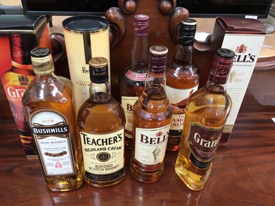 Lot 111 - Nine bottles of whisky, including Bell's, Grant's, Teacher's, etc