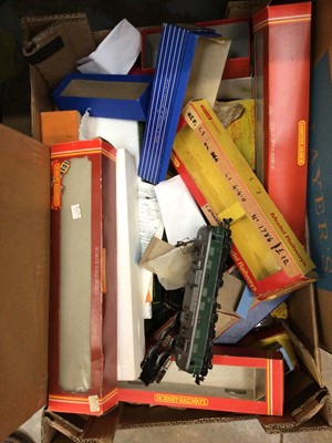 Lot 175 - Large quantity of model train related items, including Hornsby and Trix (many boxes empty)