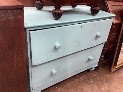 Lot 1335 - Victorian painted pine chest of two long drawers, 109cm wide, 54cm deep, 93cm high