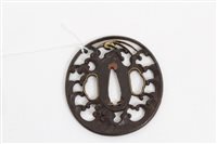 Lot 724 - Fine 18th century Japanese iron tsuba with...