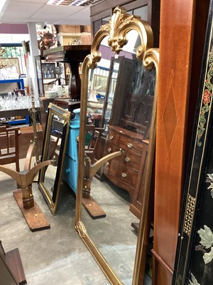 Lot 1340 - Large mirror in shaped gilt frame, 103cm x 184cm