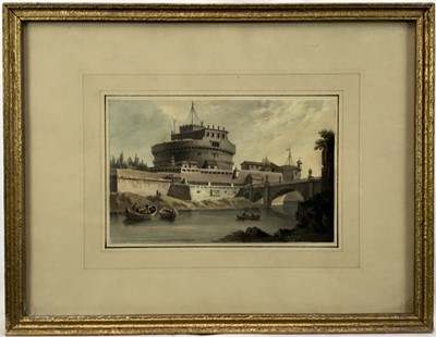 Lot 193 - Attributed to William Callow (1812-1908), a pair of watercolours of Italian scenes, including one of Castel Sant'Angelo, Rome