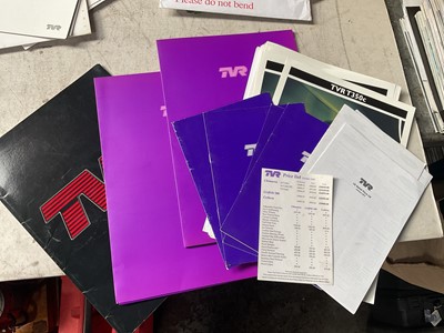 Lot 268 - Group of TVR price lists, folders and other promotional material
