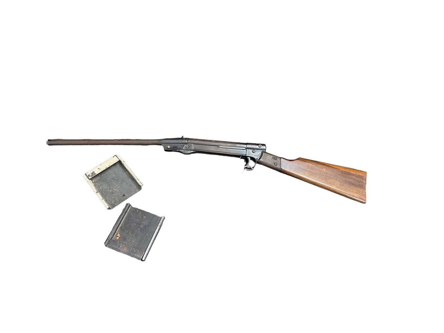 Lot 854 - Haenel XV D.R.P.a air rifle, BSA target holders and group of vintage paper targets