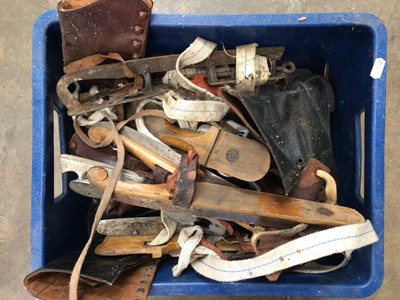 Lot 184 - Two boxes of old ice skates