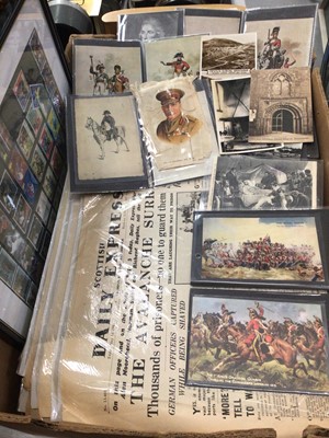 Lot 434 - Collection of old newspapers, military related postcards and others, The War Illustrated magazines etc