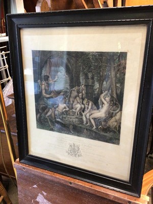 Lot 185 - Framed engraving of Diana and Actaeon after Titian