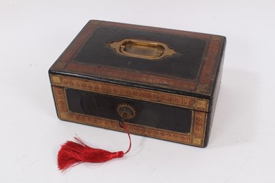 Lot 898 - Good quality Victorian tooled leather jewellery box by W & J Milne of 126 Princes Street, Edinburgh